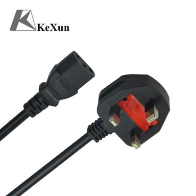 China COMPUTER 3 Pin Mains Cord IEC C13 AC Power Cable UK Standard AC Power Cable Supply New UK Cord 13A 250V for sale