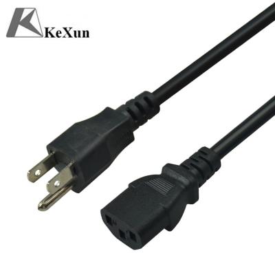 China Home Appliance America 3 Pin AC Extension Cord Plug Copper Power Cable IEC C14 C15 C19 C20 12AWG To NEMA 5-15P Standard US E Plug for sale