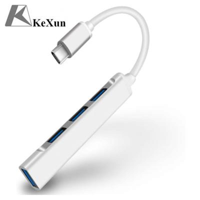 China 4 Type C USB Hub 4 Ports Adapter USB 3.0 Into 1 Dual USB C Hub Aluminum 4-in-1 K062 Hub for sale