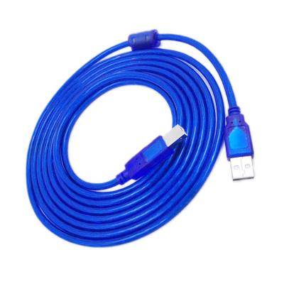 China Transparent Blue USB COMPUTER Cable High Quality USB A Male To USB B Male Cable For Computer 1M 1.5M 3M 5M for sale