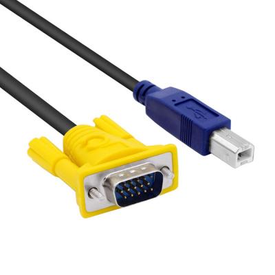 China Computer KVM Switch Connector 1.5m VGA Male To Male + USBA/B KVM Switch Cable Customized To Specifications for sale