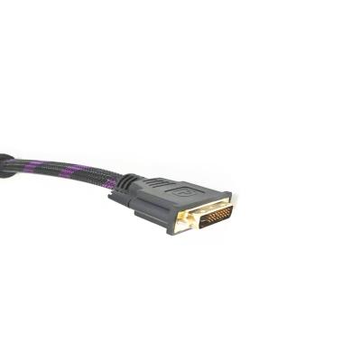 China COMPUTER DVI 24+1 Cable 24K Gold Plated 24+1 DVI to dvi cable Male to DVI Male Nylon Braided Male to Male Digital Video Cable for Game for sale