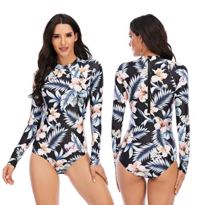 China New Arrival Rash Guard Long Sleeve Diving Floral Printing Suit QUICK DRY Swimwear for sale