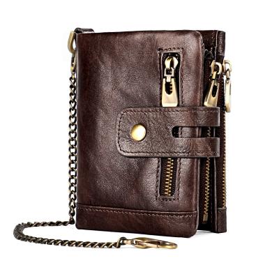 China Casual Mini Wallets Vintage Gents Mens Purse Luxury Genuine Cowhide Leather RFID Rfid Slim Wallet Small for sale