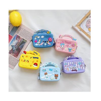 China 2021 Customs Portable Mini Plush Silicon Purses Cartoon Pattern Square Coin Purse for sale