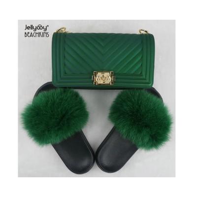 China Lady BPF 2021 Spring Summer Style Designer Colorful Women Slipper And Bag Set Matching Purses Handbags With Shoes for sale