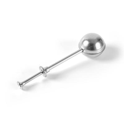 China Wholesale High Quality Pushable Infuser Handle Stainless Steel Tea Ball Infuser Tea Ball For Sale for sale