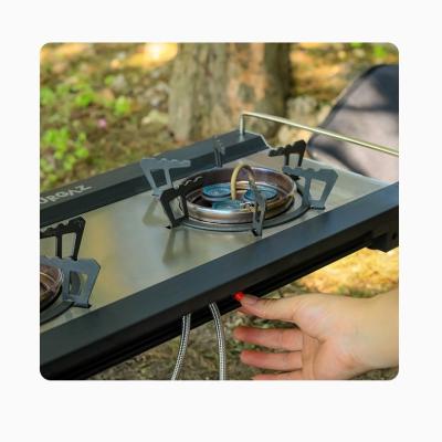 China Factory Customized New Product Outdoor Gas Stove Portable Head Stove Camping Foldable Double for sale