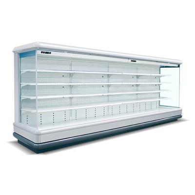 China Open Single-temperature Supermarket Fruit Display Air Curtain Chiller Refrigerator for sale