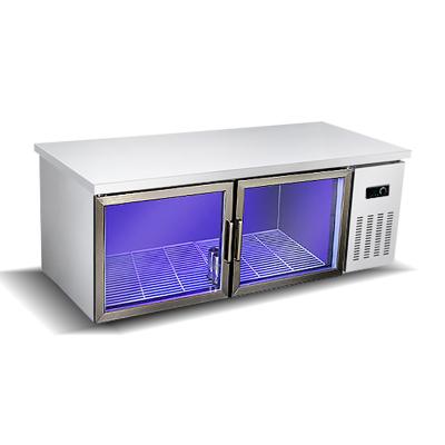 China Special Single-Temperature Glass Door Meat and Vegetable Freezing Workbench for Shop Supply Commercial Freezer Scullery for sale