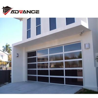 China Aluminum With Frosted Glass Garage Door Automatic Garage For Courtyard, Commercial Building for sale