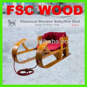 China Kids and adult wooden baby sled boggan sled for sale