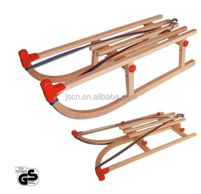 China 2014 Snow Game Fun New Wooden Sleigh Upgraded Single Fold Wood Sled Sled Sleigh for sale