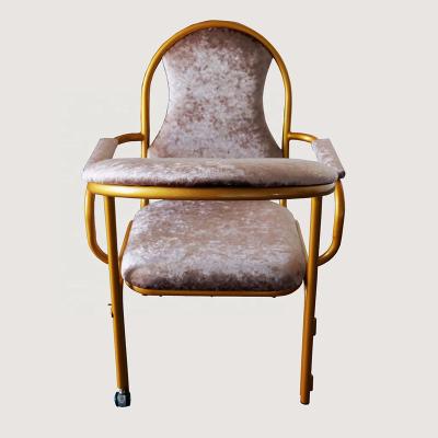 China Modern Wholesale Foshan Metal Steel Cheap Stackable Iron Padded Muslin Prayer Chair for sale