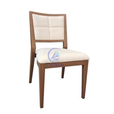 China Woodlike modern imitated wooden hotel chair, restaurant and bar chair, other fabrics can be customized for sale