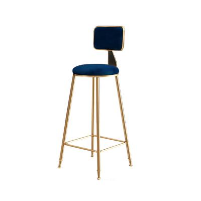 China Nordic Modern Insti Gold Velvet Upholstery Breathable Titanium Leisure Chair Dining Chair High Bar Chair for sale