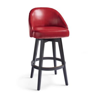 China 16 Year Modern Custom Maker Modern Wood Bar Chair With Leather Counter Stool for sale