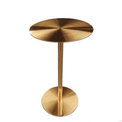 China Luxury High Quality Round Stainless Steel Gold Table Tall Metal Bar Table For Party Event Hotel for sale