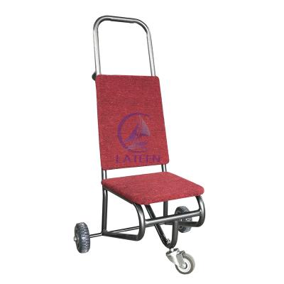 China Save Effort Hotel Durable Use Mobile Folding Chair Trolley Banquet Chair Convenient Stacking Trolley for sale