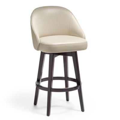 China 16 Year Modern Custom Maker Modern Wood Bar Chair With Leather Counter Stool for sale