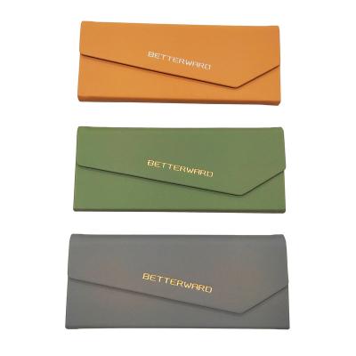 China Durable Hot Sale Custom Logo Sunglass Case Folding Triangle Glass Case EyeWear Packaging Box for sale