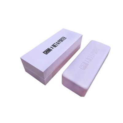 China Eco-friendly Sunglasses Paper Box Pink PU Glass Case Men Women Monocle Box Package Sunglasses Case for sale