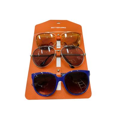 China Durable Portable 3 Piece Leather Sunglasses Display Show Case Organizer For Eyewear for sale