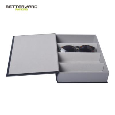 China Hot Sales PU Fashion Unique Designer 4 Slot Eye Travel Glass Flip Sunglasses Box Case for sale