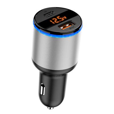 China New High Power USB C Car Charger China-chic Dual Port PD65W QC3.0 18W Output Fast Charging Blue Light Decoration for sale