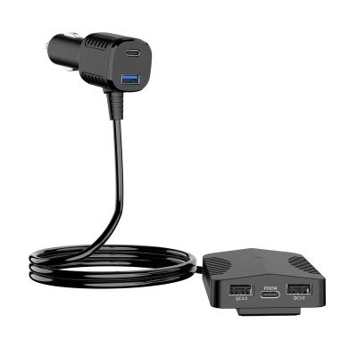 China New China-chic Multi USB Car Charger PD65W QC3.0 18W Left Fast Charger For Mobile Phone Tablet Notebook for sale