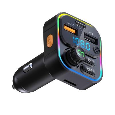 China Smart IC PD 22.5W Car Charger 3 Ports Stereo Output FM Transmitter Bluetooth Car MP3 Player for sale