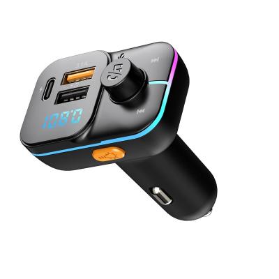 China Mobile Phone Charging Type-C Phone USB Car Charger TF U-Disk Bluetooth FM Transmitter 5V/3.1A Music Player for sale