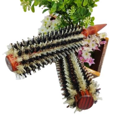 China Direct Selling Comfortable Natural Wood Workmanship Twill Hair Brush Salon Plastic Heat Resistant Plastic Professional Rolling Around Curling Comb for sale