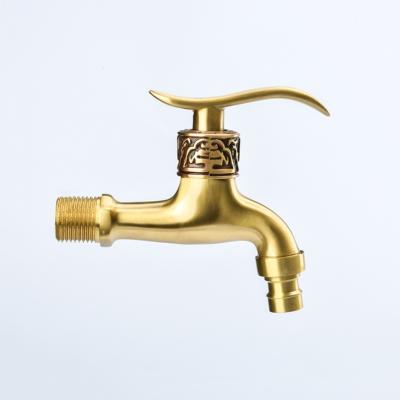 China Modern Supply Manufacturing Antique Brass Cold And Hot Water Faucet Washing Machine Faucet With Decorative Wall Flange for sale