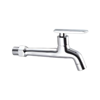 China Modern European Quick Open Cold Water Mop Pool Sink Wall Faucet Chrome Plated Long Neck Brass Bibcock for sale