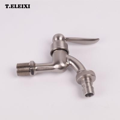 China Modern Garden Nickel Plating Bibcock Water Faucet Brushed Brass Bibcock For Bathroom for sale