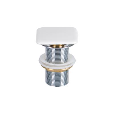 China Best Sellers Pull Down Drainer Automatic Hose Bathroom Sink Drain Wash Basin Brass Waste With Ceramic Cap Bathtub Chrome Plated Push Down Automatic for sale