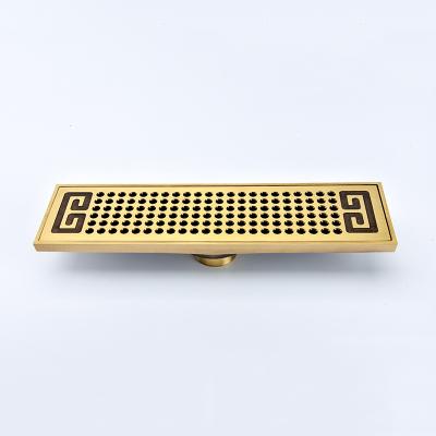 China Modern Bathroom Wetroom Grate Linear Brass Shower Floor Drains Shower Siphon Cover Odor-Resistant for sale