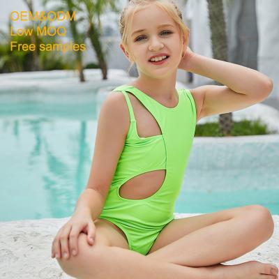 China 2022 new normal charm teenage green health bikini girls quick-dry waterproof European nylon warm breathable one-piece padded for sale