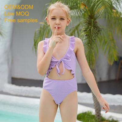 China Teens Petite Ruffle Bikini Girl Kids Sexy Full Swimwear High Quality Super Tight Curvy Design Breathable Young Women Hottest New for sale