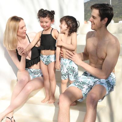 China 2021 QUICK DRY New Floral Printing 2 Piece Parent-child Swimwear Plus Size Family Matching Swimwear For Summer for sale