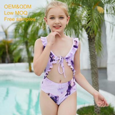 China European 2022 new children girls swimwear fashion fitness swimwear European one-piece sexy bikini chic wholesale spandex breathable custom logo for sale