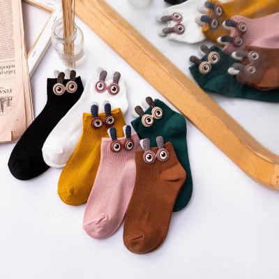 China Big Eyes QUICK DRY Casual Socks Cotton Knitted Rabbit Sock College Style Female Socks for sale