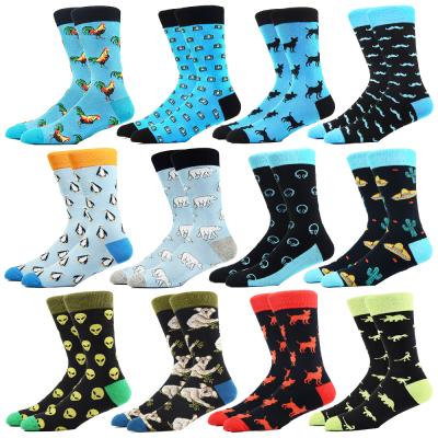 China Animal Pattern Logo Socks Comfortable Dress Socks Custom Made Colorful Funny Happy Men's Cotton Socks Sports Women's Socks for sale