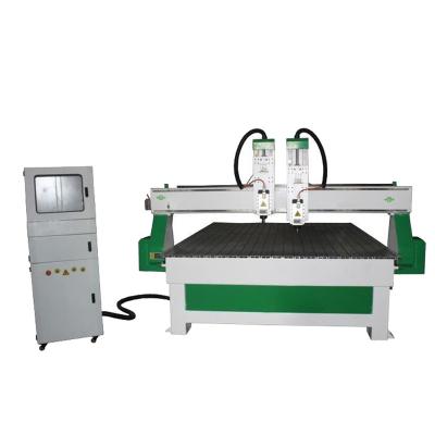 China Jinan mdf owin cnc 4.5KW 6KW ACRYLIC ALUMINUM WOODEN double heads 1325 cnc machine engraving 1530 1325 wood cnc router machine price for sale