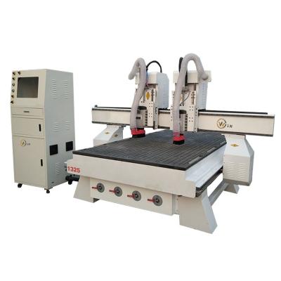 China Jinan mdf owin woodworking 3D cnc router vacuum table WOOD ACRYLIC ALUMINUM CNC engraving double heads cnc router 1325 wood price computer for sale