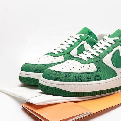 China 2022 New PU Air Brand Force 1 Fashion Skateboard Shoes AF1 Good Quality X Louis Brand Casual Shoes Men And Women Sneakers for sale