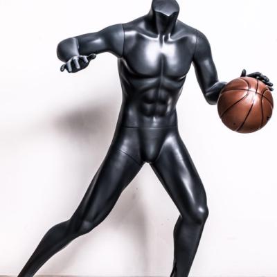 China Man plus muscle fiberglass size sports basketball male mannequin for clothing store display for sale