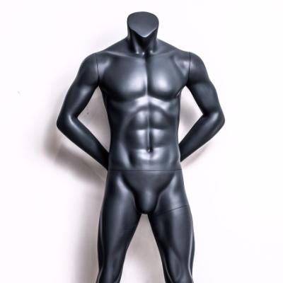 China Fiberglass Muscular Male Mannequin Sports Display Store Clothing Store Plus Size Headless Standing Mannequin for sale