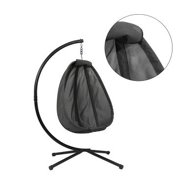 China Modern Cheap Indoor Iron Gray Hanging Egg Chair Bedroom Metal Swing for sale